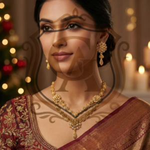 Elegant Blossom Gold-Plated Party Wear Set