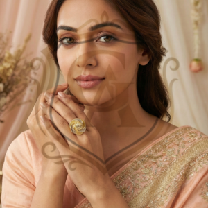 Radiant Floral Halo Gold Ring