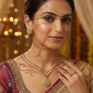 Classic Single Lari Floral Gold Set